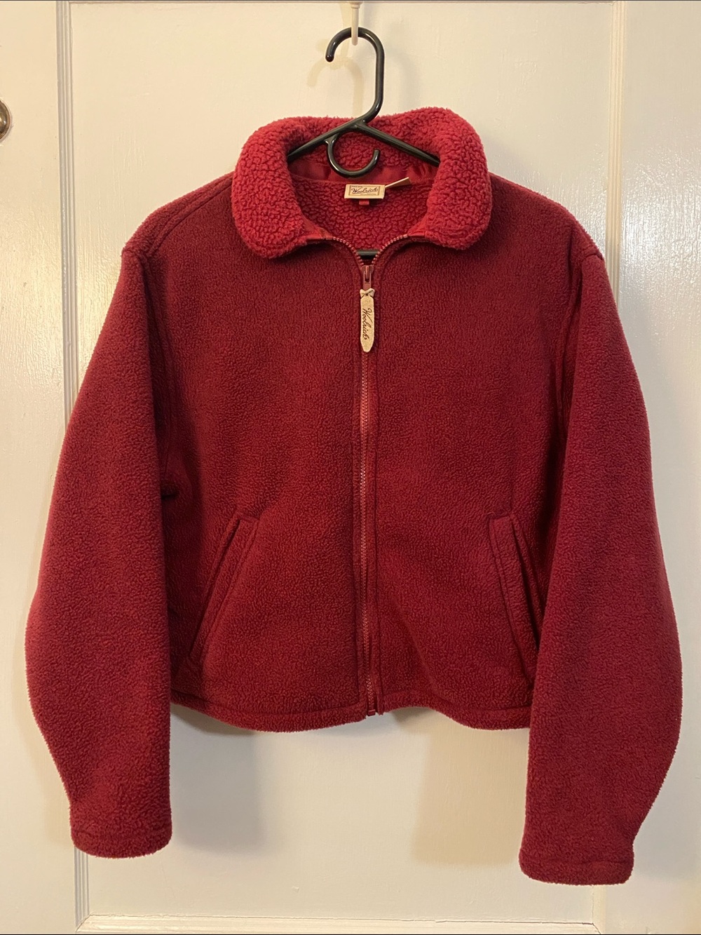 Vintage Woolrich Red Full-zip Fleece Jacket Small